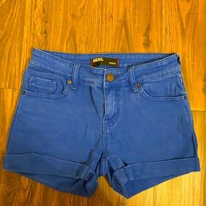 Bright blue BDG jean shorts